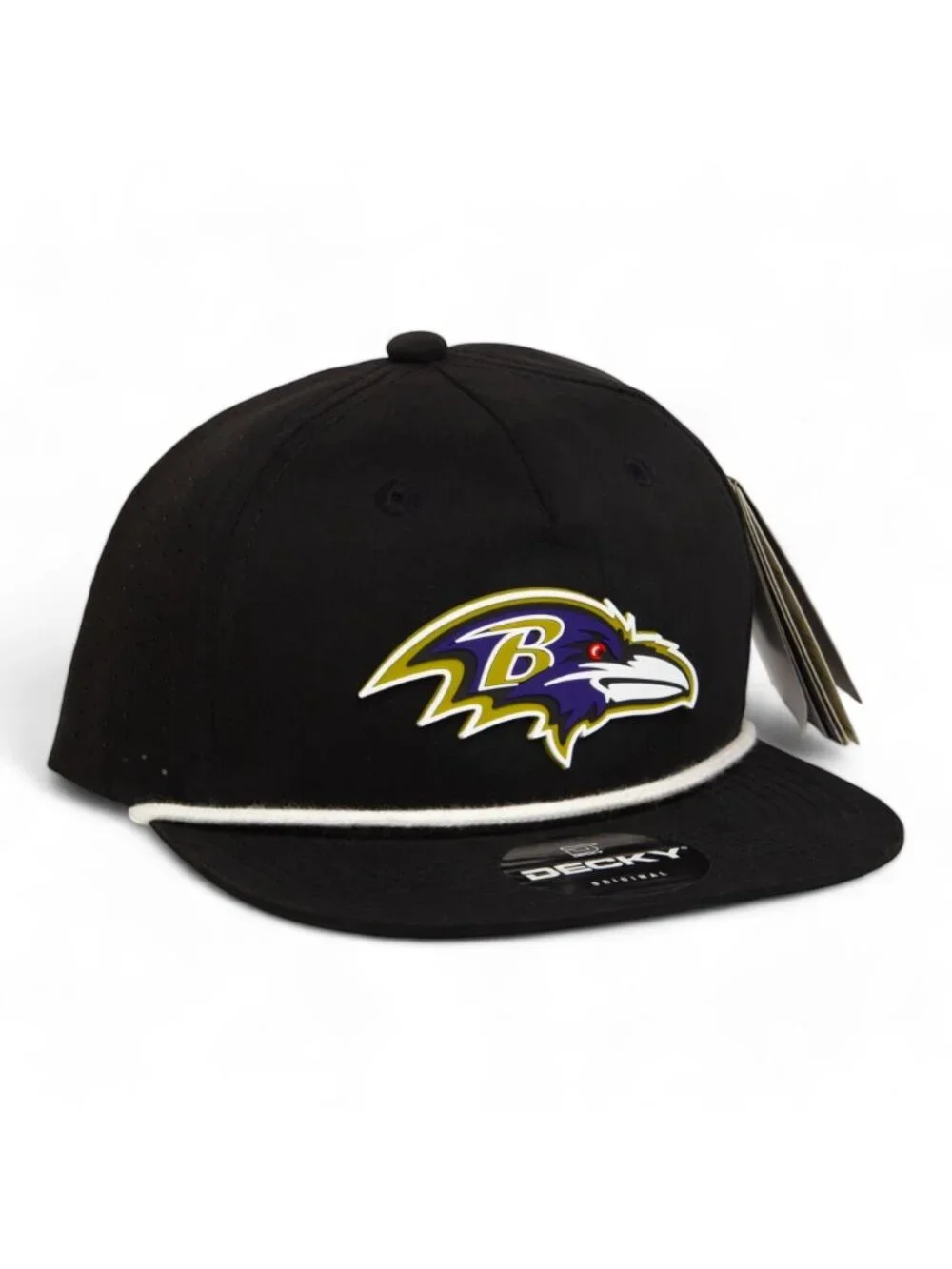 Baltimore Ravens 3D Perforated Rope Hat- Black/ White